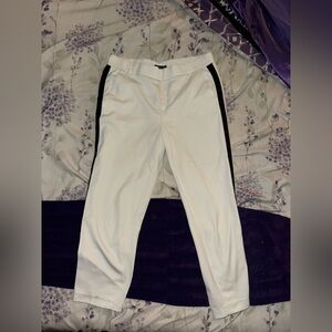 Zara White Trousers crop pants